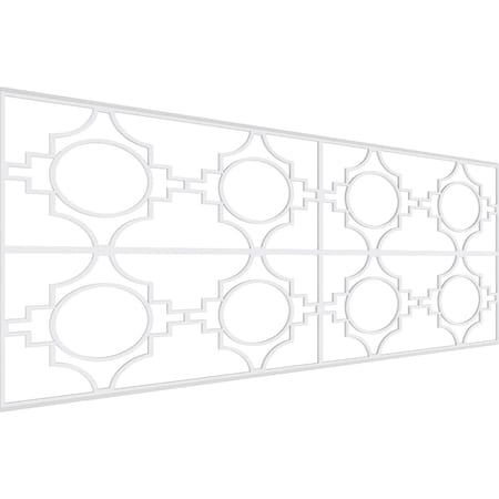 Ekena Millwork Set of Four Panels for 94 1/2"W x 36 1/4"H Gypsum Fretwork Wainscot Wall Paneling WPKP18X01X47GYP